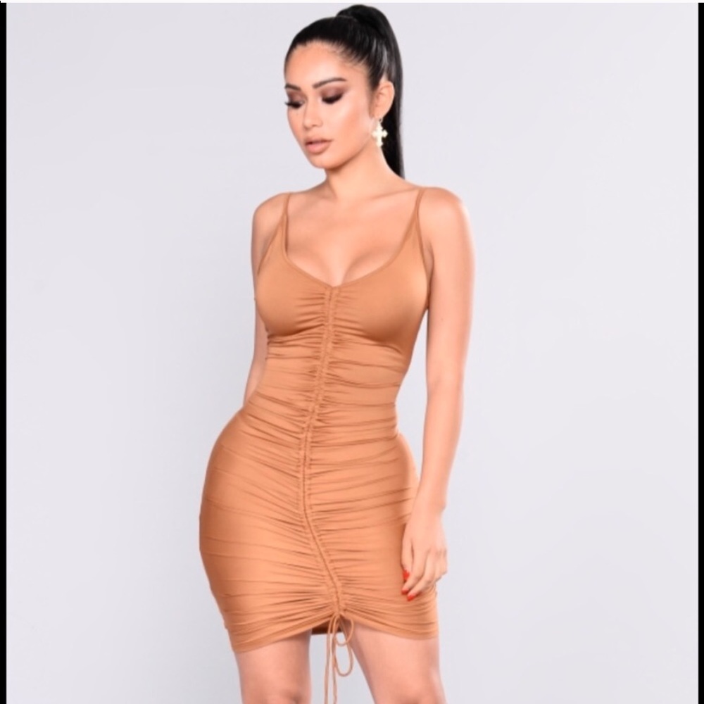 Fashion Nova Brown/Nude Body Con Dress